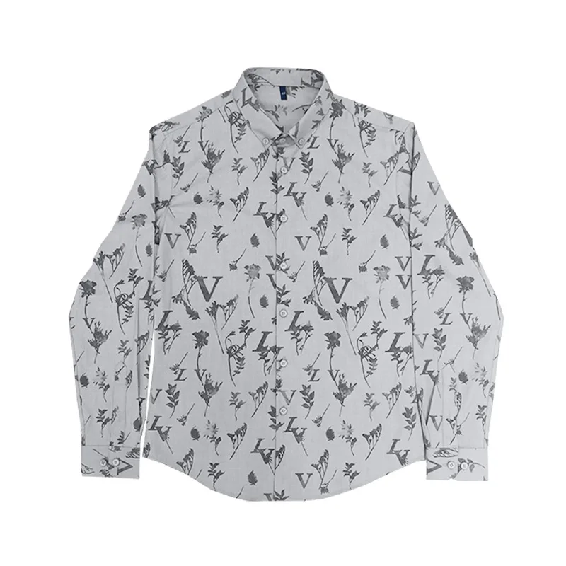 

Brand Men Shirs Long Sleeve Casual Slim Fit Floral Shirt Streetwear Male Business Social Dress Men Clothing Camisas Para Hombre