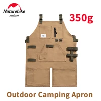 naturehike outdoor camping apron canvas wear resisting multiple pockets storage adjustable picnic barbecue working clothes