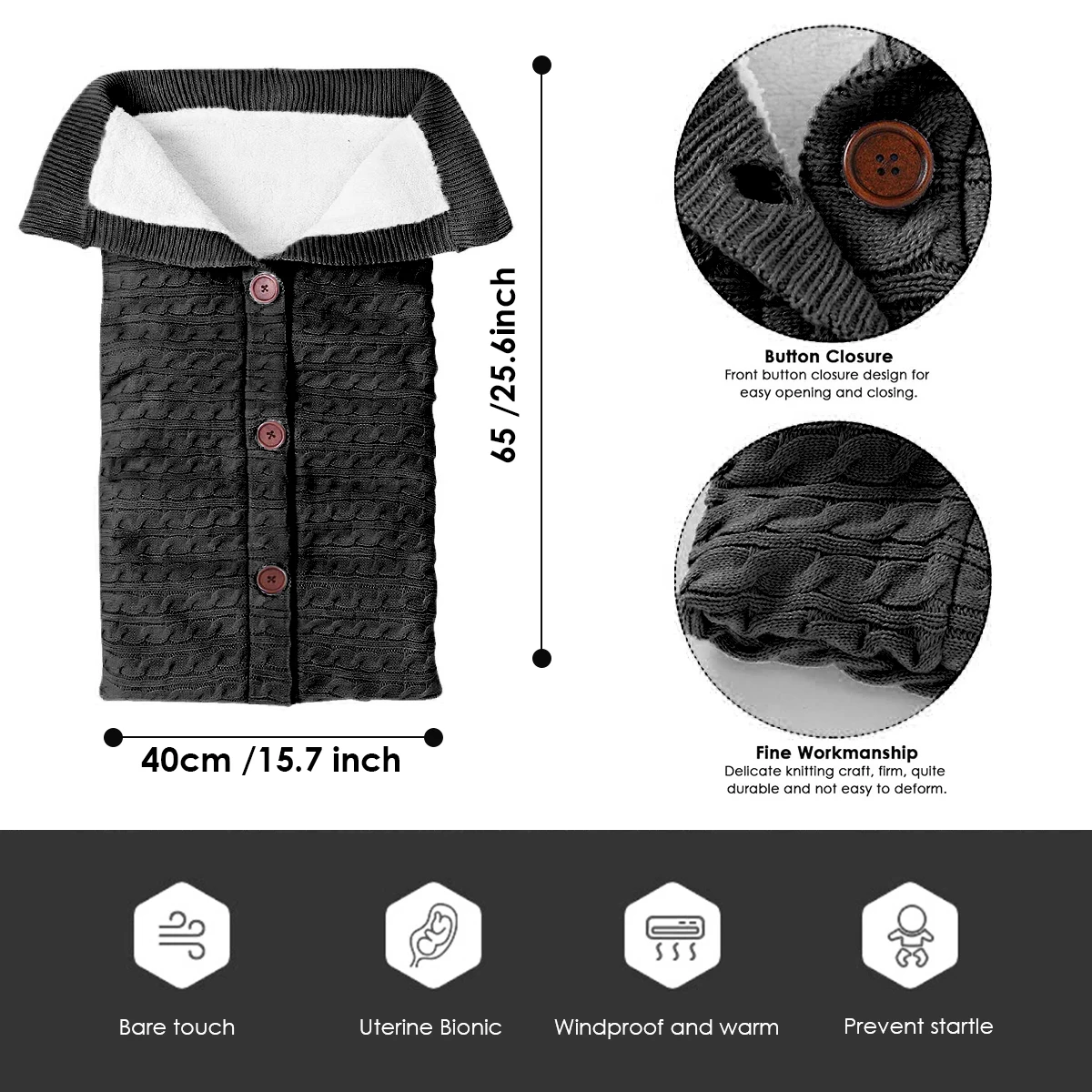 Зимние теплые детские одеяла вязаный крючком свитер с пуговицами толстый теплый