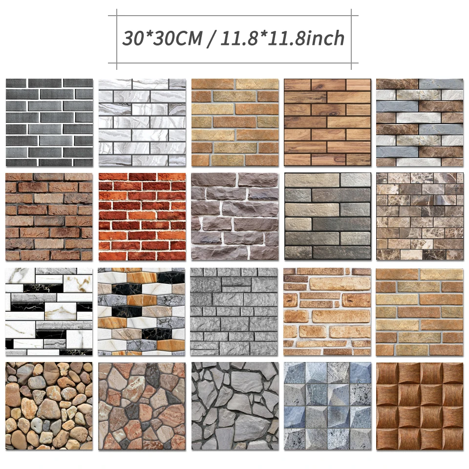 3D Wall paper Marble Brick Peel and Self-Adhesive Stickers Waterproof DIY Kitchen Bathroom Home Stick PVC Tiles Panel | Дом и сад