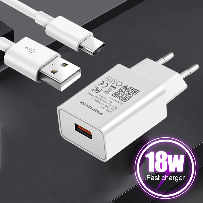Адаптер USB Type-c для OPPO A93 A73 A72 A52 A5 A9 2020 F17 Realme X2 X3 X50 X7 3 5 6 7 Pro 18 Вт | Мобильные телефоны и