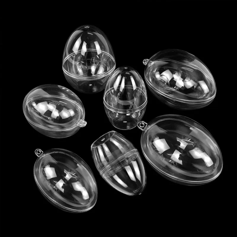 5 пар открытых пластиковых прозрачных украшений в форме яйца для подарочного