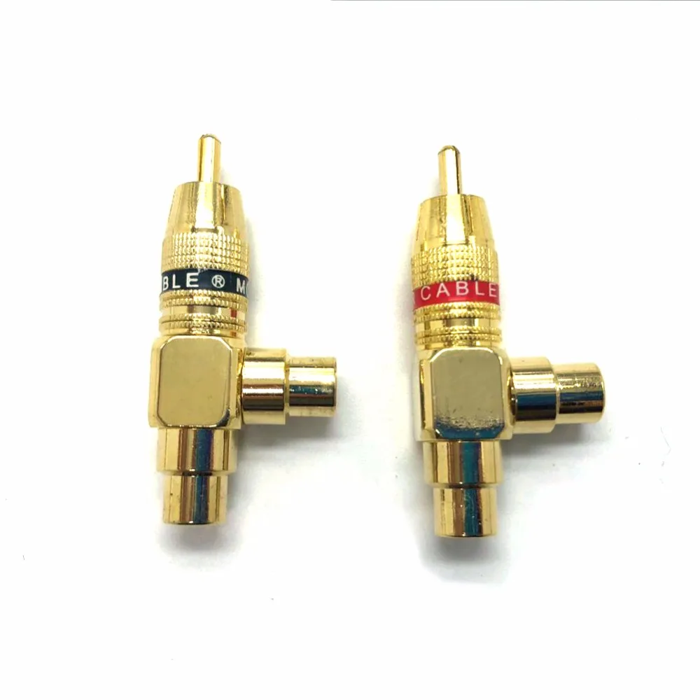 Thouliess Бесплатная доставка 2 шт Позолоченные RCA 1 папа к Женский адаптер AV видео