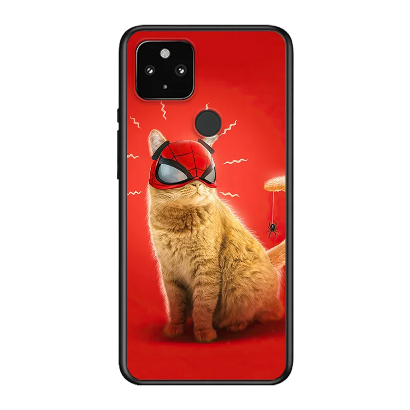 

Super Hero Marvel Avengers Spider-Man For Google Pixel 5 4A 5G 4 XL Soft Shell TPU Silicone Black Cover Phone Case