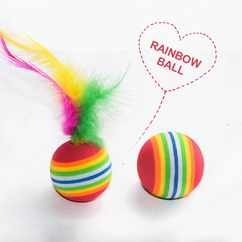 Пернатая Радужная игрушка для кошки в виде шара красочный шар интерактивный