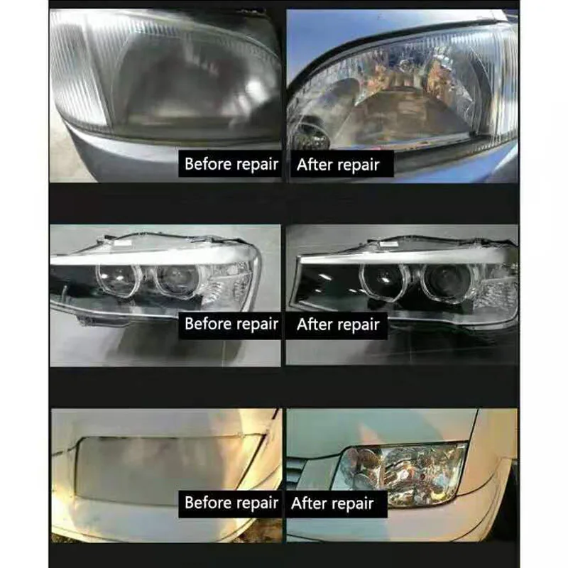 Набор для ремонта автомобильных фар комплект с защитой от царапин и гидрофобным