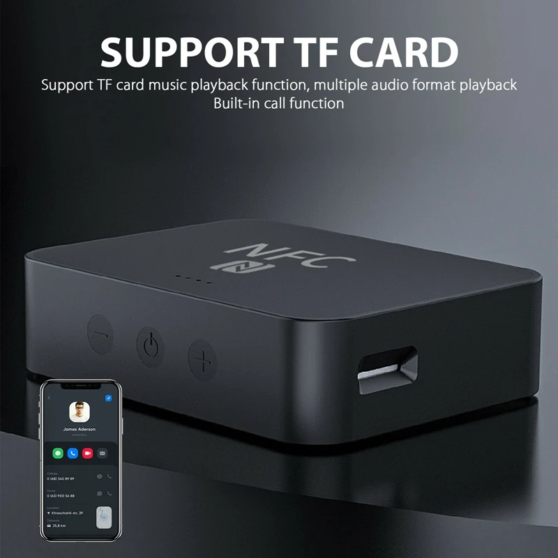 

Bluetooth 5.0 Receiver USB Wireless Stereo 3.5MM Aux NFC 2 RCA Audio Adapter