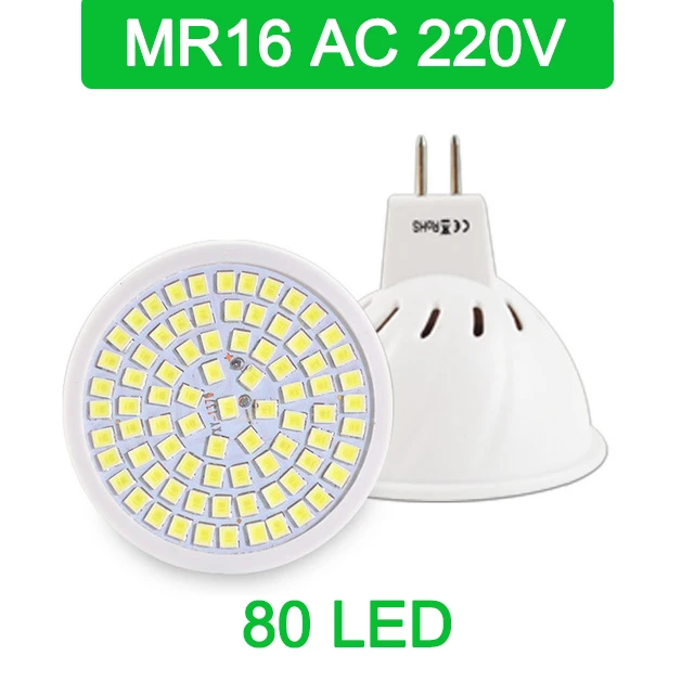 MR16 Светодиодный точечный светильник MR11 Светодиодный светильник AC 12 В 220 В 6 Вт SMD 2835 Светодиодный светильник Лампада Точечный светильник декоративная ампула теплый белый холодный белый - Испускаемый цвет: MR16 AC 220V
