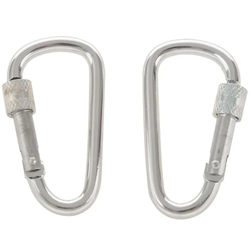 BMDT-Кемпинг Серебряный тон алюминиевый сплав винтовой замок карабины крючки 2 шт |