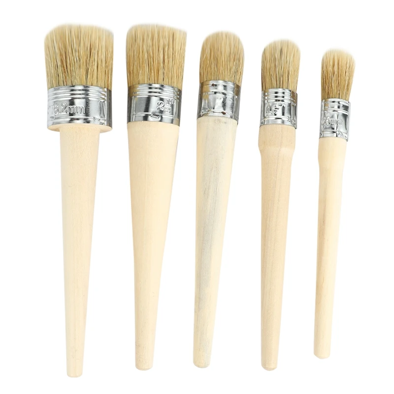 

Quality Artist Brush 20/25/30/40/50mm Head Diameter Round Bristle Chalk Draw Paint Painting Wax Wooden Handle Brush