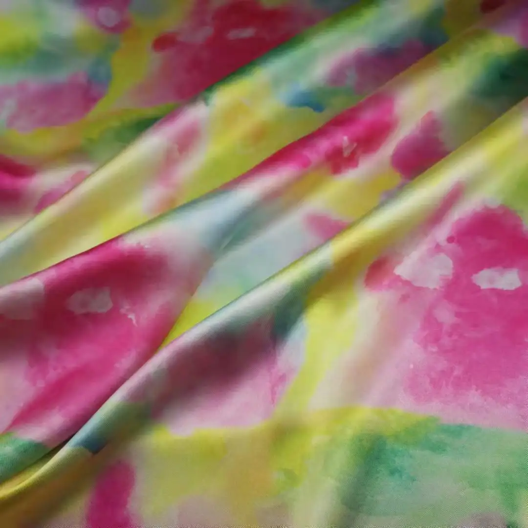 

New Arrival Glossy Chiffon Ombre Slippy Dropping Digital Print Shirt Dress Scarf 50D Fabric