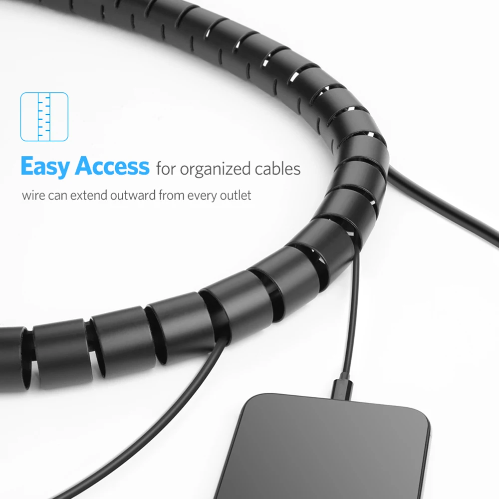 2/3/5 м гибким кабелем Органайзер спирально Трубочная шнур протектор провода