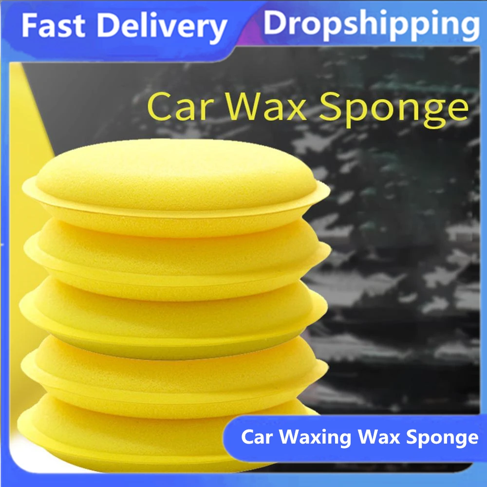

12Pcs Car Waxing Polish Wax Foam Sponge Applicator Pads 10CM Yellow Cleaning Sponge Clean Washer Washing Tool Car Care