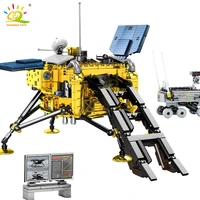 huiqibao 702pcs space station lunar probe model building blocks shuttle satellite astronaut city creative bricks children toys