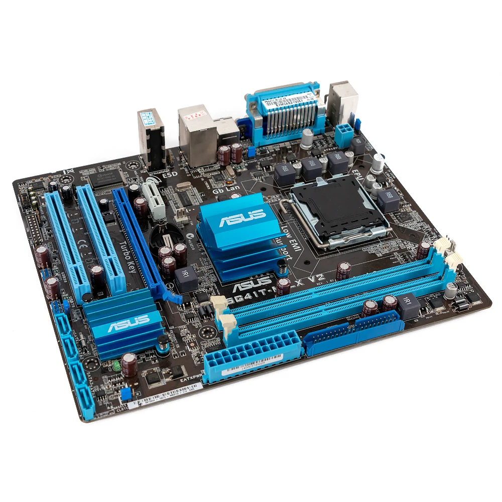Asus P5G41T-M LX V2 настольная материнская плата G41 розетка LGA 775 для Core 2 Duo DDR3 8G SATA2 VGA uATX оригинальная б/у материнская плата