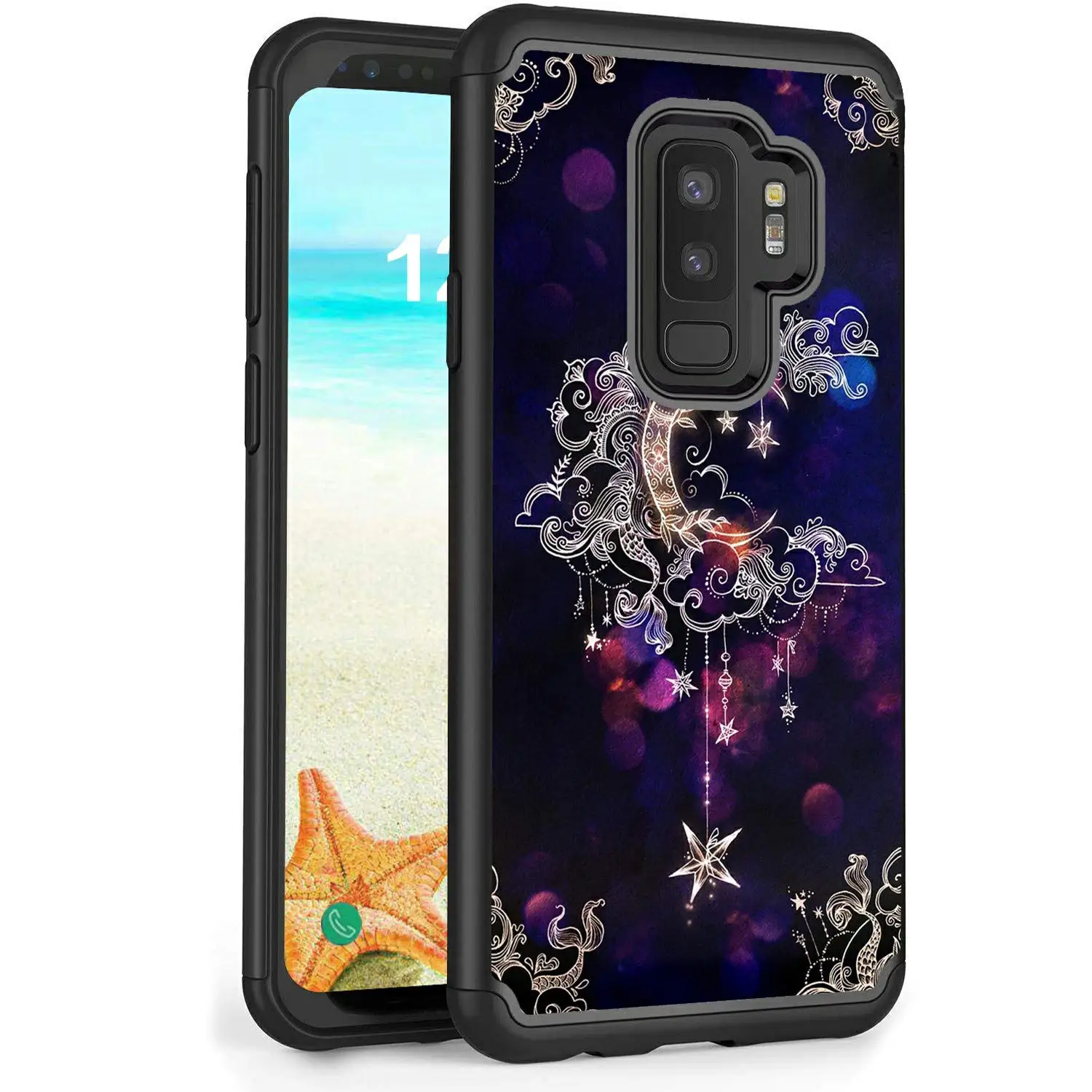 Для samsung Galaxy S9 + Plus чехол двухслойный Гибридный жесткий защитный анти-капля ТПУ