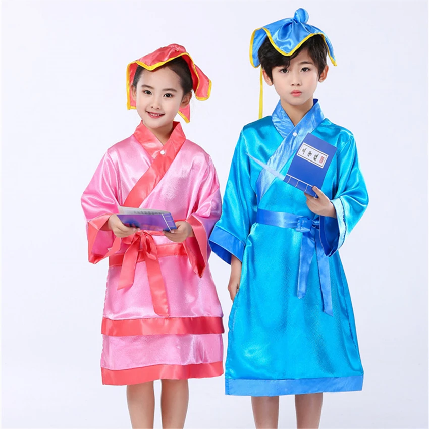 Традиционный костюм для китайских танцев Hanfu детское платье феи праздничный