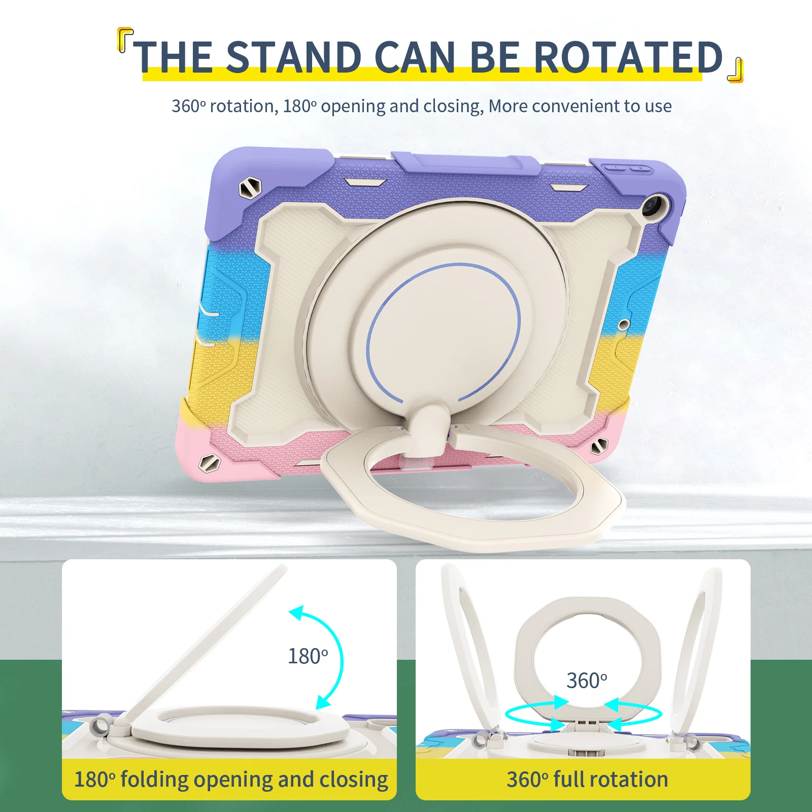 

2021 ipad 10.2 protective cover 10.2-inch detachable protective shell anti-drop silicone + PC rotating bracket