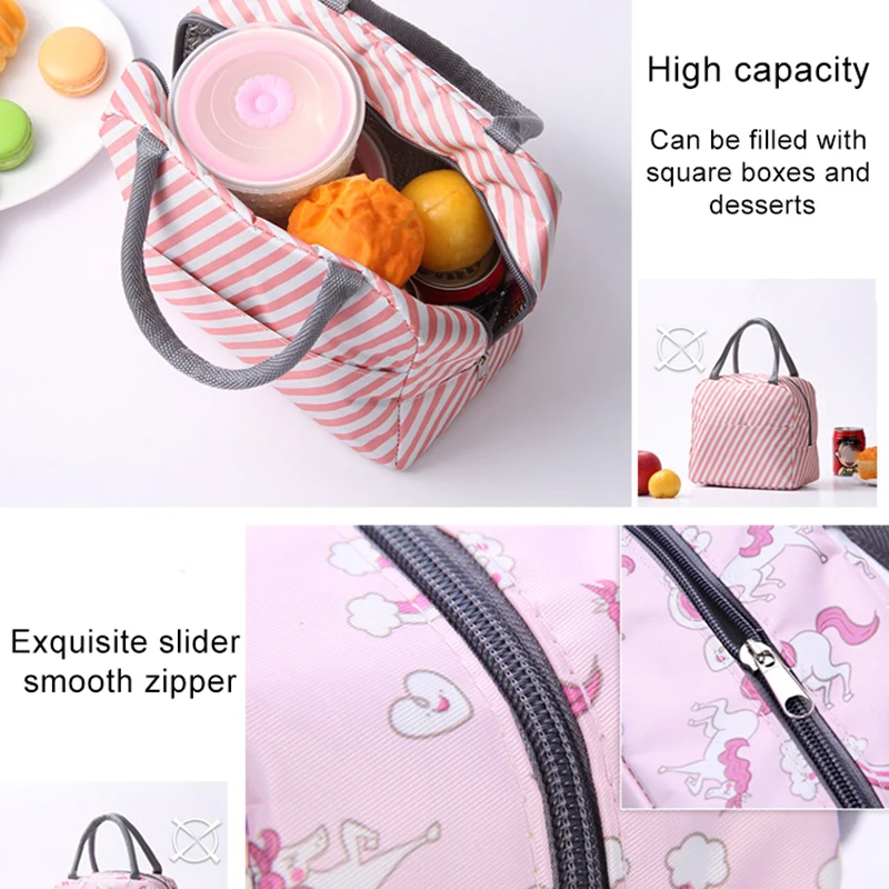 Lunch Bag Handle Insulation cooler bag for Women kid Box picnic travel Portable Food Storage Breakfast Thermal | Багаж и сумки