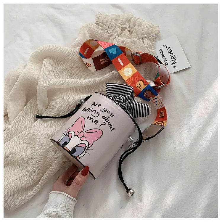 

2021 Disney girl pu candy messenger bag round bag Mickey mouse cartoon strap shoulder bag women fashion handbag portfel damski