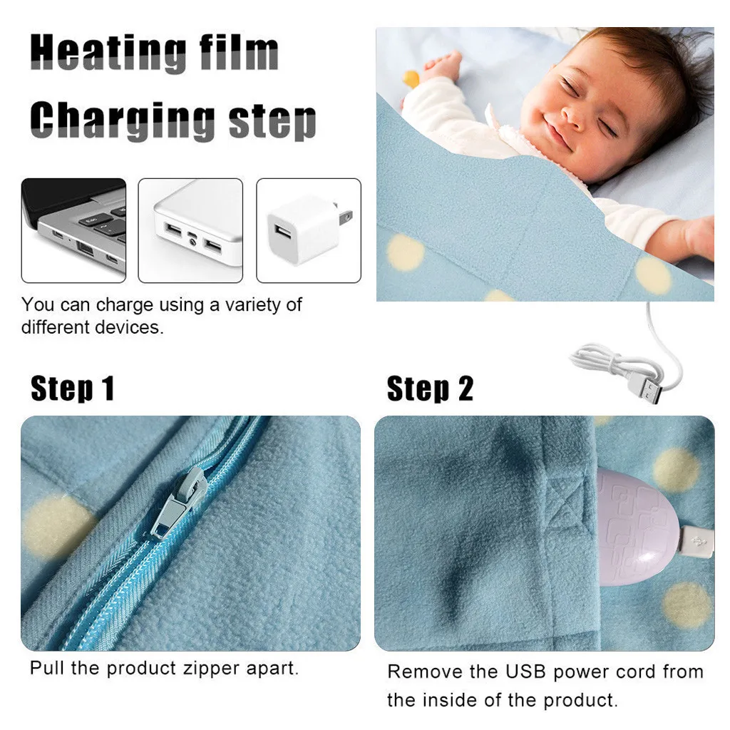 Портативное теплое одеяло 5 в с подогревом USB для автомобиля и офиса зимнее