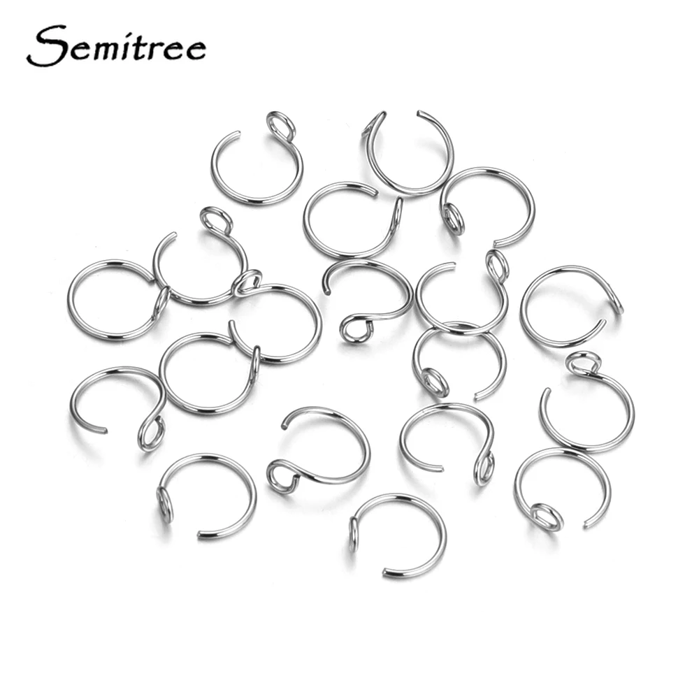 Semitree, 100 шт./лот, нержавеющая сталь, проволока для ушей, Креативные Круглые серьги, крючок для рукоделия, ювелирные изделия, серьги, припасы для ремесла