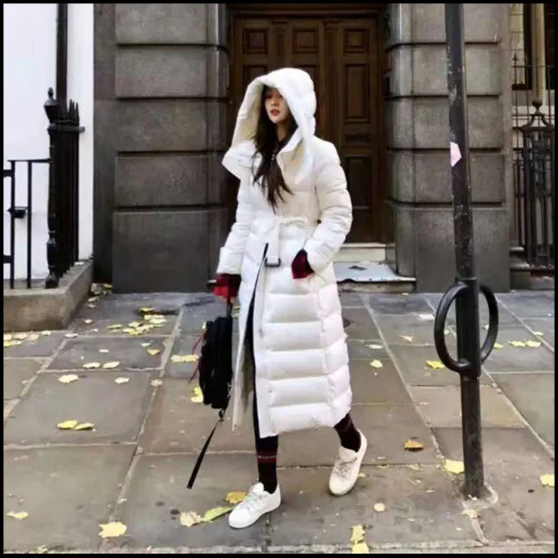 Длинная пуховая куртка в Корейском стиле Женское пальто средней длины выше