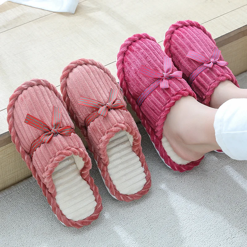 

2020 New Cotton Slippers Female Winter Couple Home Anti-slip Warm Fluff Slippers