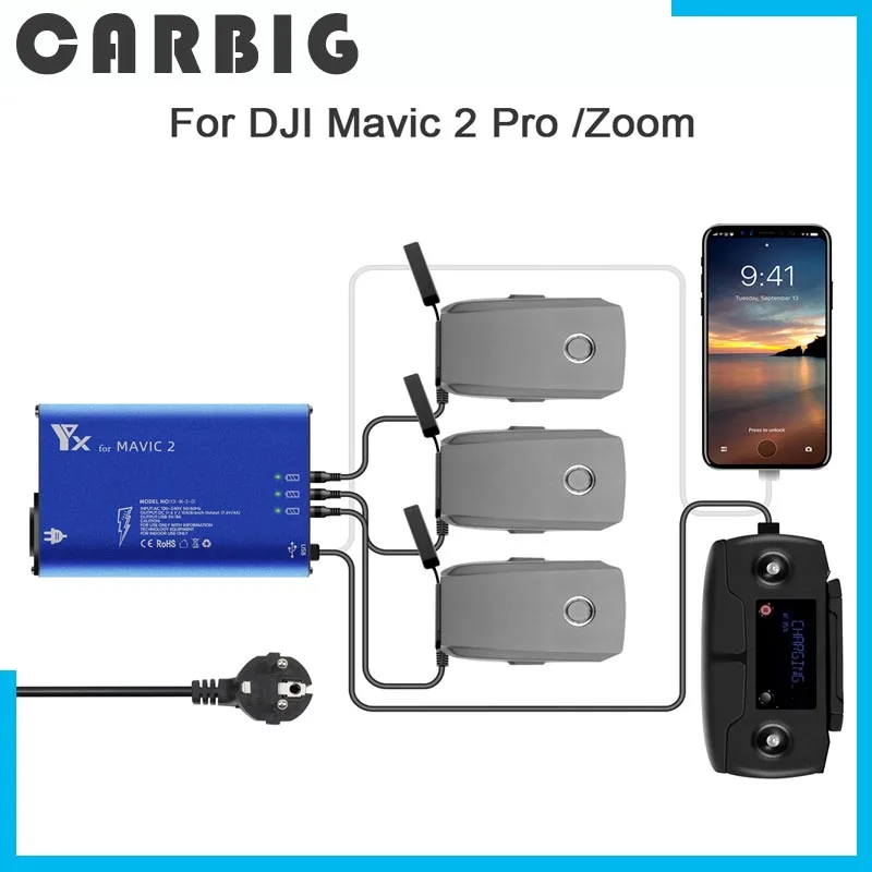 

Зарядное устройство 5 в 1 для дрона DJI Mavic 2 Pro Zoom