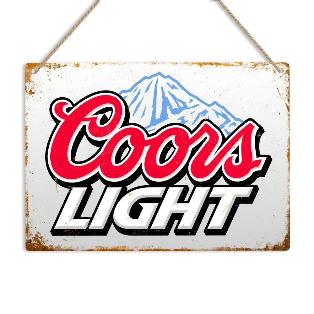 

COORS LIGHT Retro Vintage Metal Tin Wall Sign Plaque Beer Lager Man Cave Pub Bar