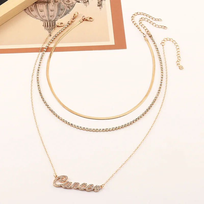 

Gold Plated Horoscope Choker Necklace Diamond Zodiac Sign Layered Necklace Jewelry Gift
