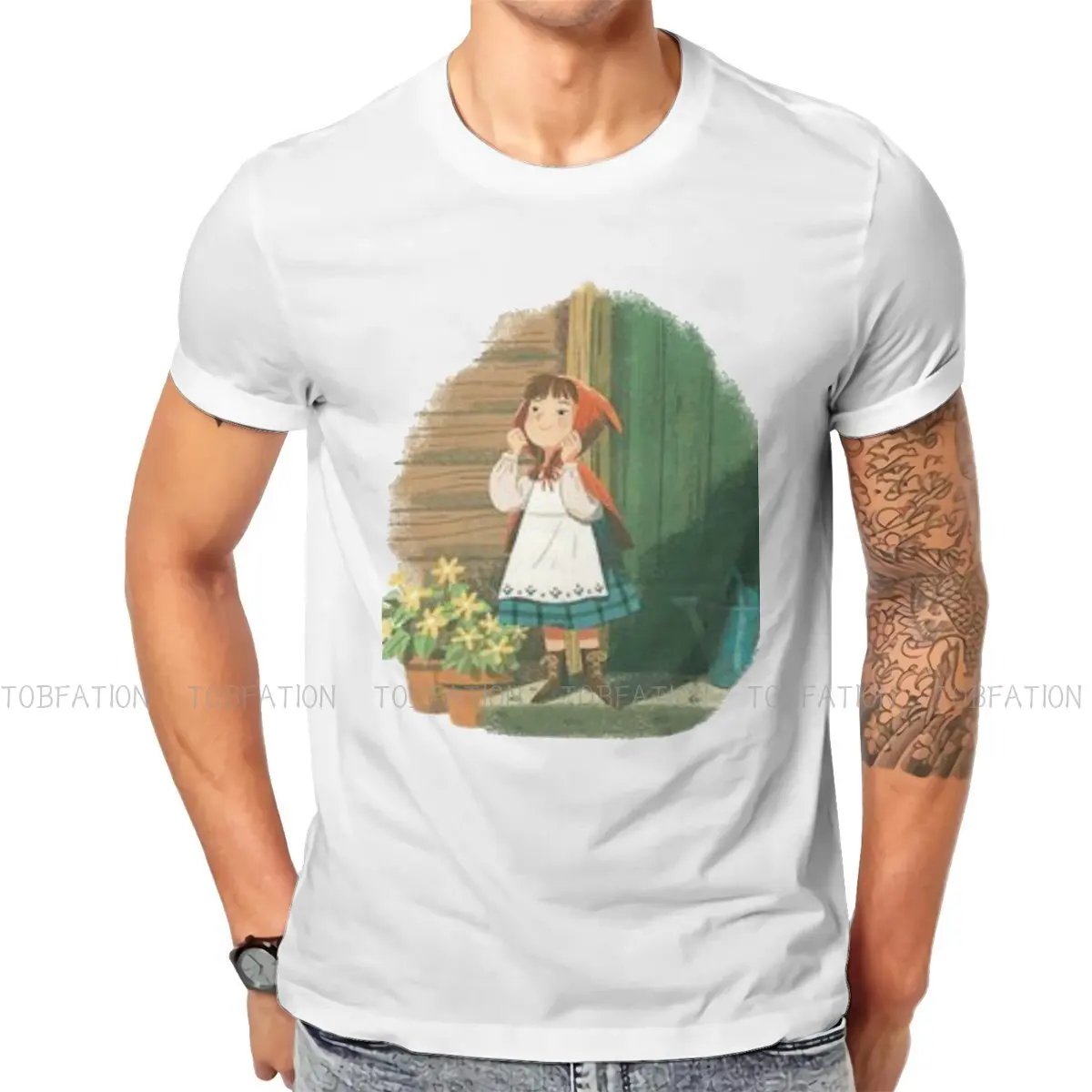 

Футболка с маленьким красным капюшоном для верховой езды, с волшебными сказками Гримм, с круглым вырезом, симпатичная Персонализированная ...