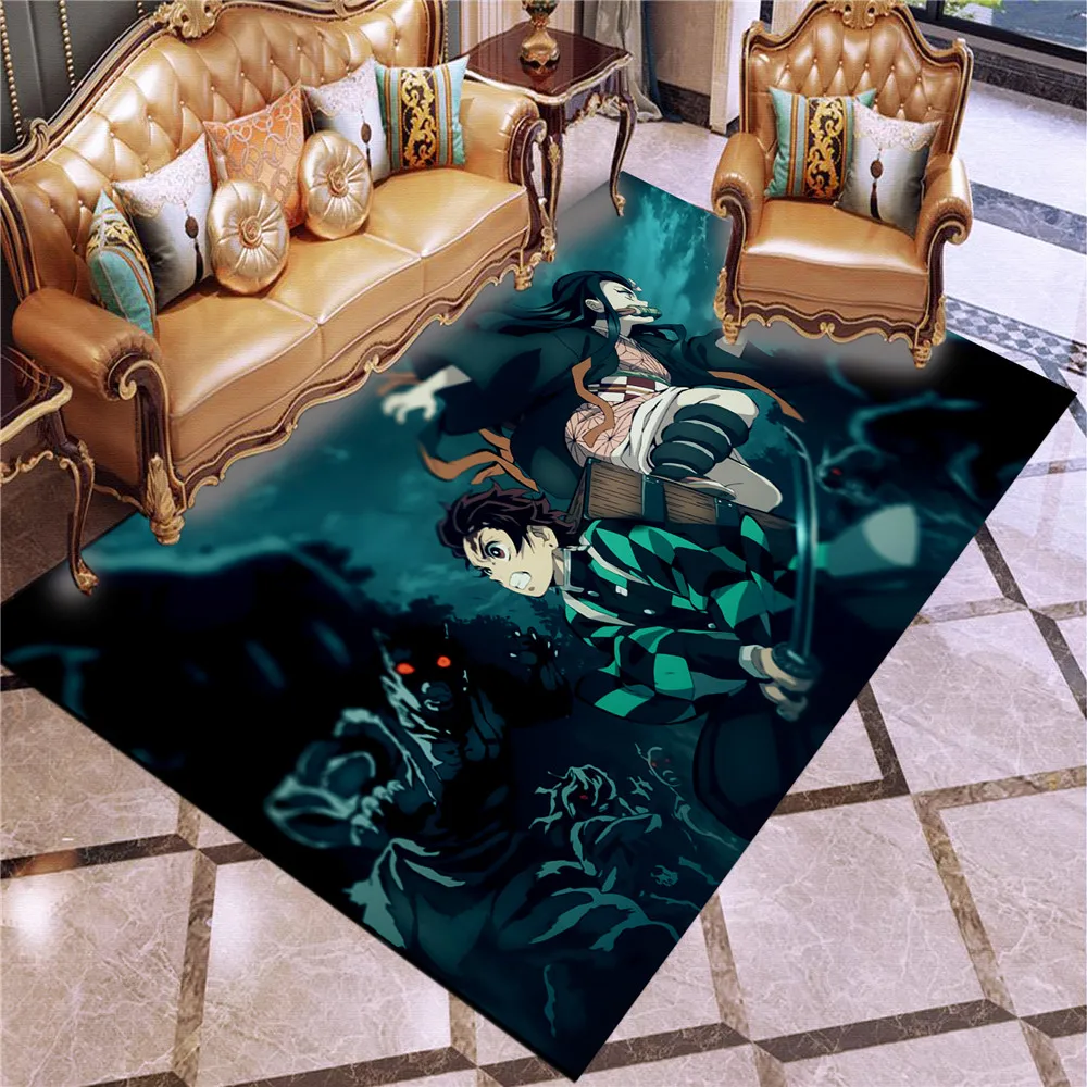 

3D Print Carpet Demon Slayer Rug Outdoor Rug Kids Bedroom Rugs The Film Movie Floor Mat Living Room Anime Cartoon Floor Carpet