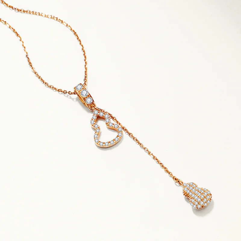 

New Sterling Silver Necklace Female S925 Retro Light Luxury Niche Clavicle Chain Creative Gourd Pendant Transfer