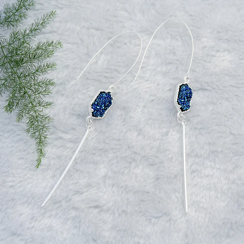 Серьги подвески с имитацией кристаллов 71|Серьги-подвески| |