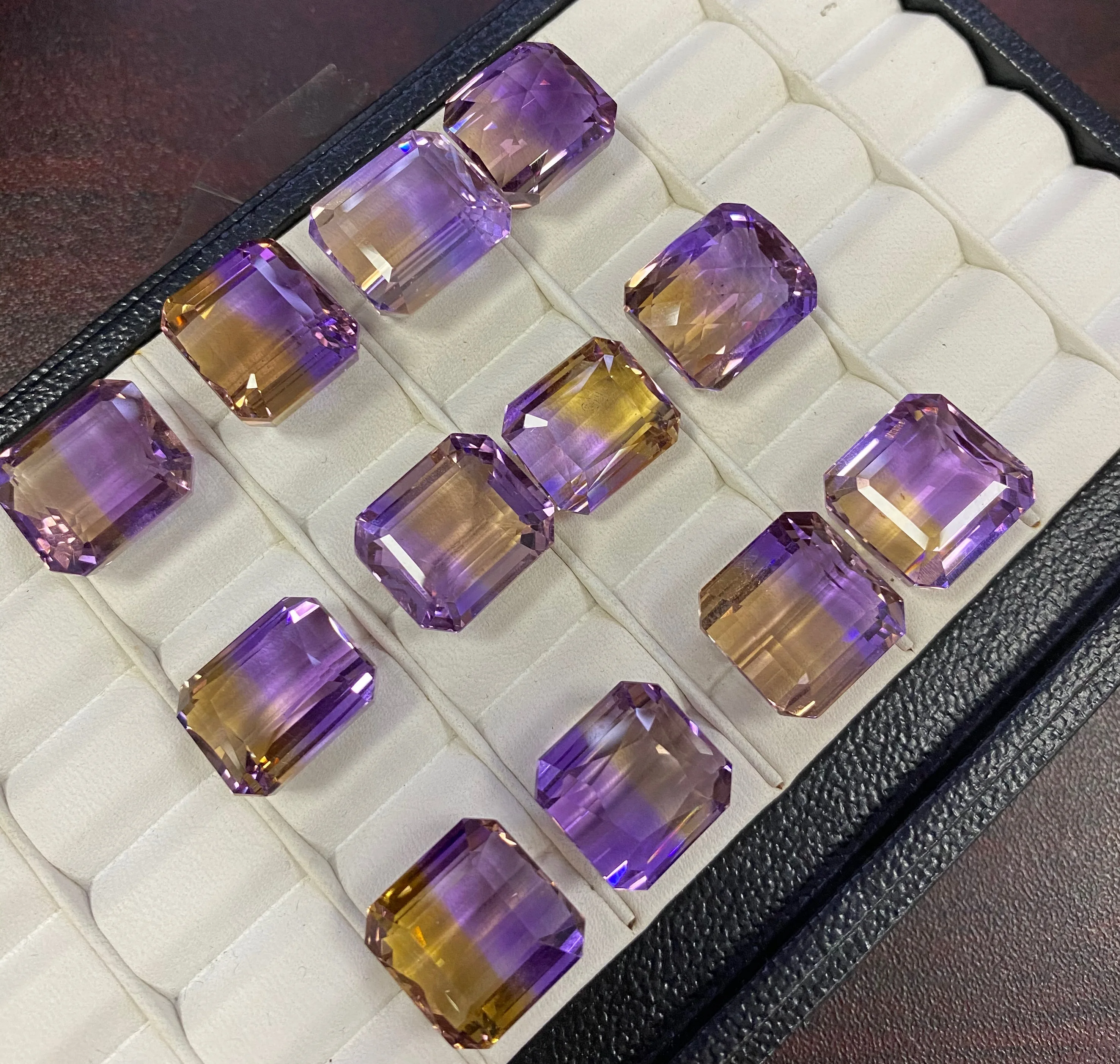 Женский драгоценный камень Tbj смешанный бразильский Аметрин 16-22 карата в оправе