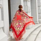 Шарф женский весенне-осенний, в русском мусульманском стиле, большой квадратный жаккардовый