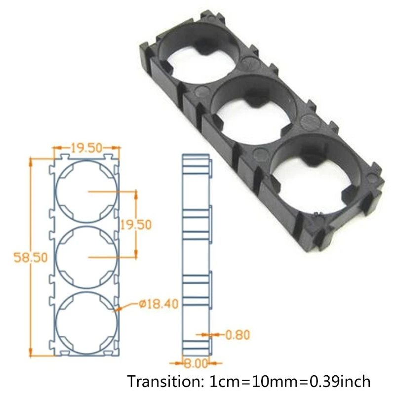 

P82F 10Pcs Cell 18650 Battery Holder Bracket Cell Safety Anti Vibration Plastic Brackets for 18650 Batteries