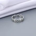 Кольцо регулируемое женское в стиле хип-хоп, открытое смешное серебристое кольцо со смайликом в стиле панк, бижутерия