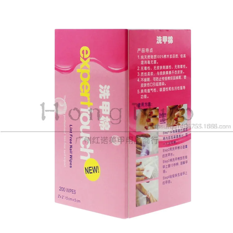 

Hot Sale Women Nail Art Remover Maincure Polish Gel Wipes High Quality Cotton Lint Cotton Pads Paper Acrylic Gel Tips 1Pack