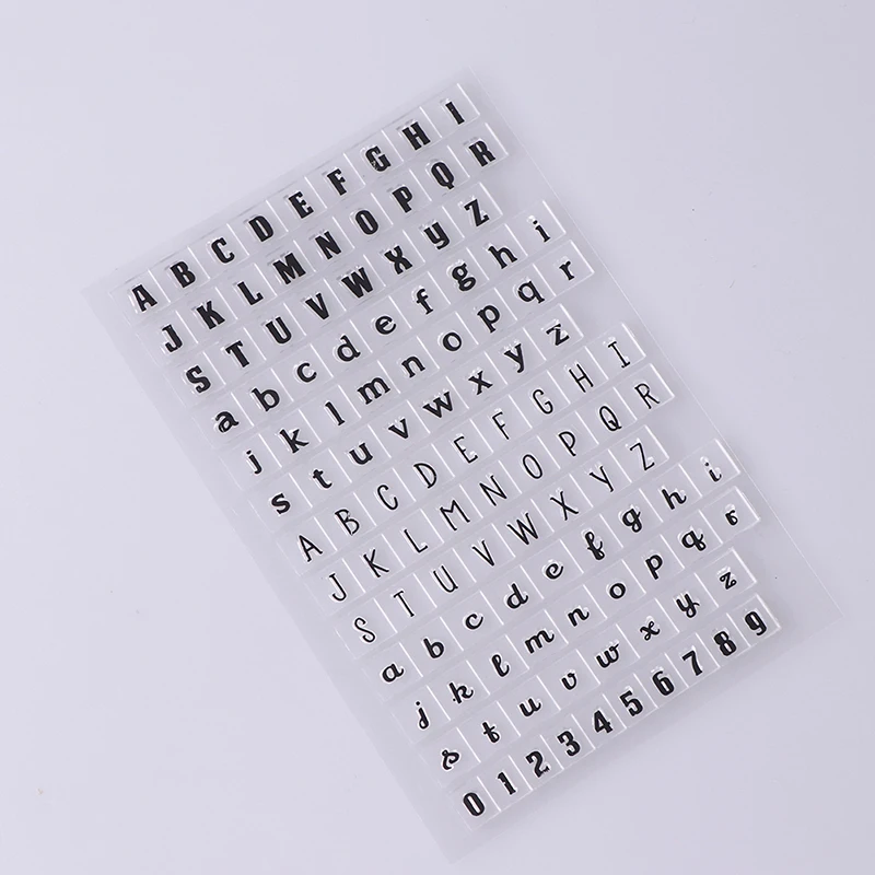 Sello de goma de la serie del alfabeto ingl&eacute;s, sello de silicona para manualidades, papeler&iacute;a, juguetes, 1 ud.-2
