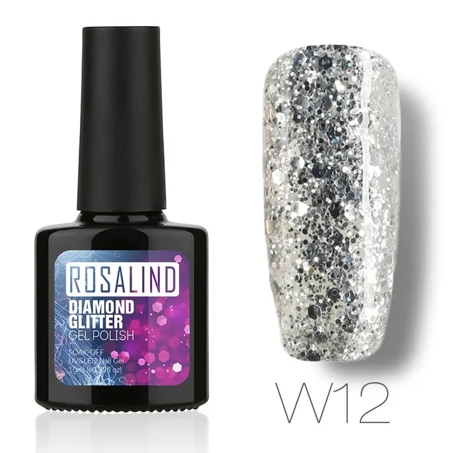 W12 ROSALIND 10 мл УФ гель лак для ногтей цвета ногтей гель для ногтей лак для ногтей Vernis Полупостоянный акриловый Гибридный гель Лаки верхнее покрытие - Цвет: W12