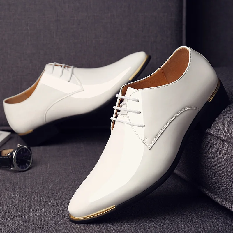 

Italy Shoes Men Patent Leather Dress Formal Shoes Fashion Pointed Oxford Shoes Brand Designer Men Flats Zapatos De Hombre 2.5