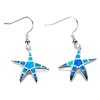 2021 new fashion sea star drop earring blue imitation opal earrings for women accessories party wedding jewelry girl gift