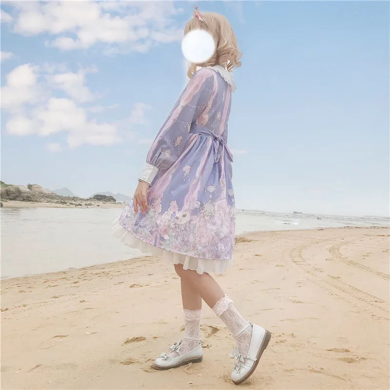 Harajuku косплей-платье лолиты женское платье мягкие японские игрушки Готический стиль звезда Тюль Kawaii платье Лолита милое платье для девочки