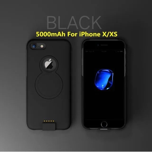 Black 3 Для iP 8/7/6 Расширенный чехол для аккумулятора телефона для iPhone 8/7/6s/6 Plus Беспроводной магнитный чехол для зарядного устройства для iPhone Xs/X - Цвет: Black 3