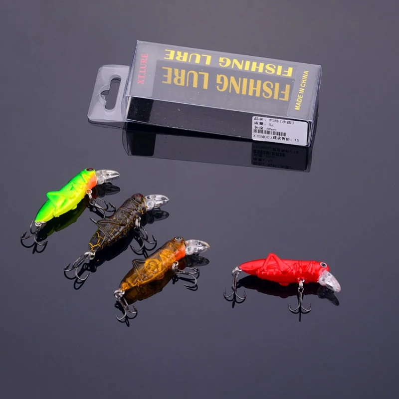 H рыболовные приманки 4 г 5 см насекомое-Кузнечик Crankbait Swimbait реалистичные из