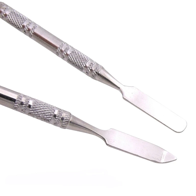 

Silver Semicircle Makeup Color Palette Mixing Rod Spatula Set Stainless Steel For Nail Art Oil Painting Make Up Tools