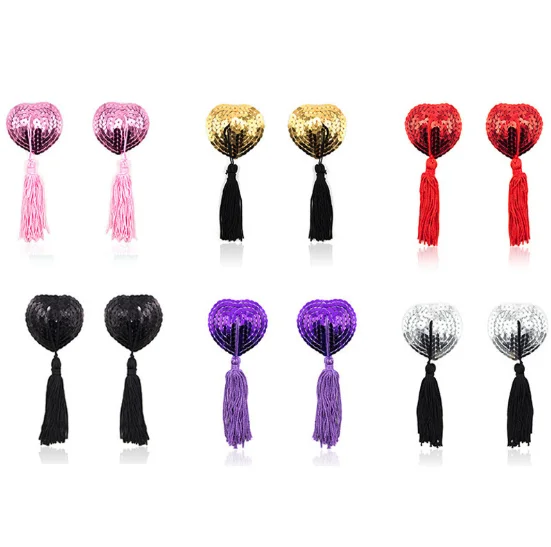 1 пара женские сексуальные блестящие Чехлы для сосков с кисточками наклейки