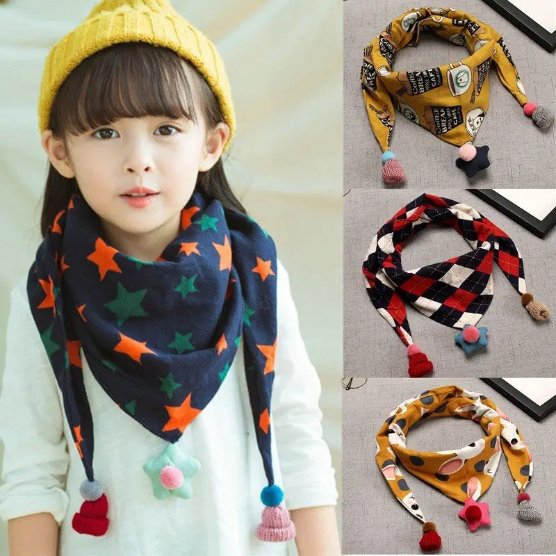 Baby Cotton Neck Scarf Cute Print Children Warm Kids Collars Autumn Winter Boys Girls O Ring Cloth Accessories | Детская одежда и